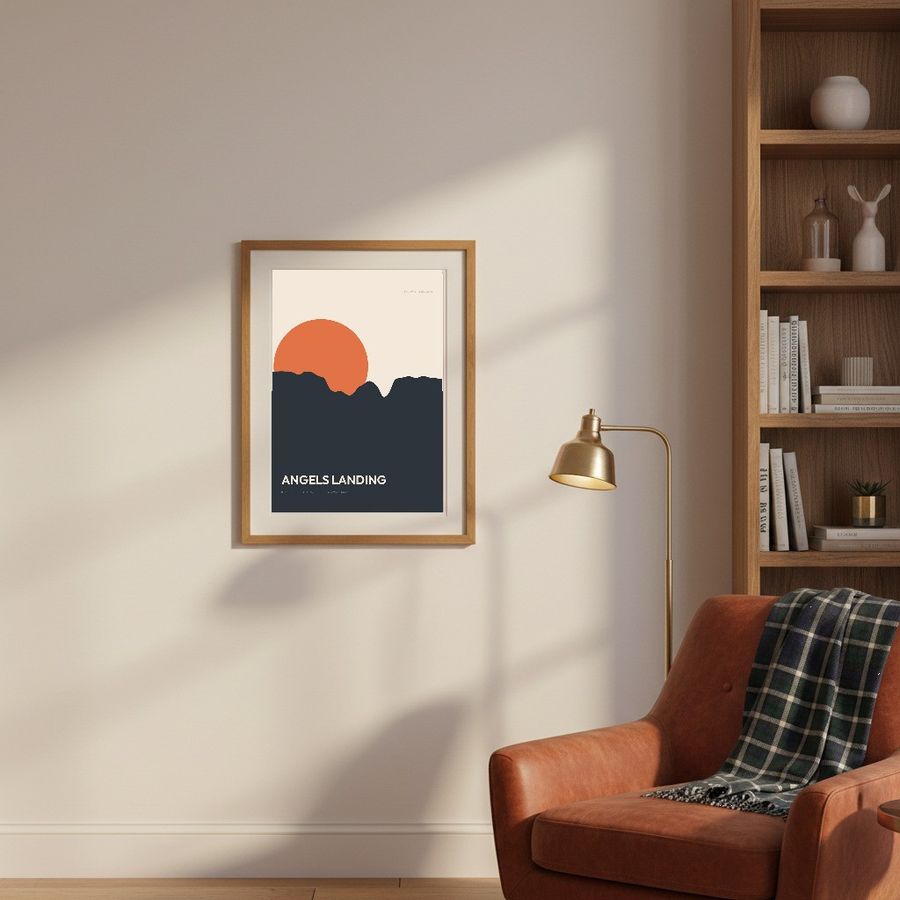 Angels Landing print in a room