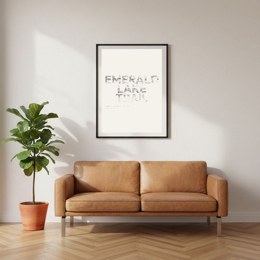 Emerald Lake print in a room