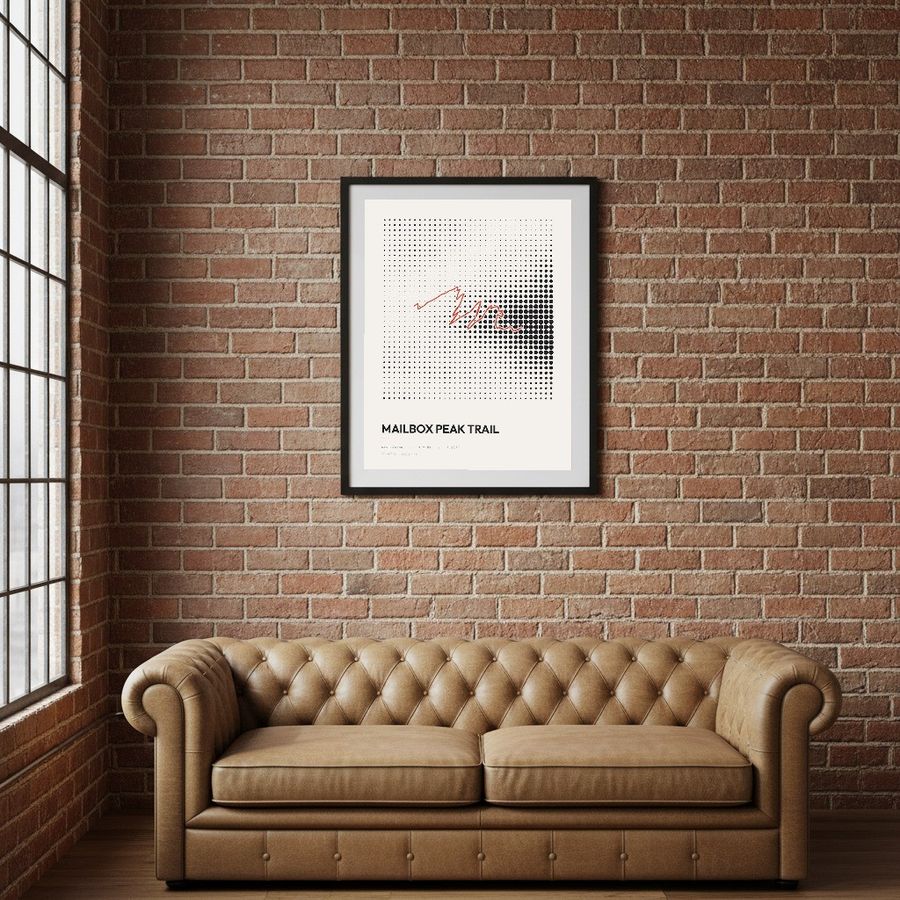 Mailbox Peak print in a room