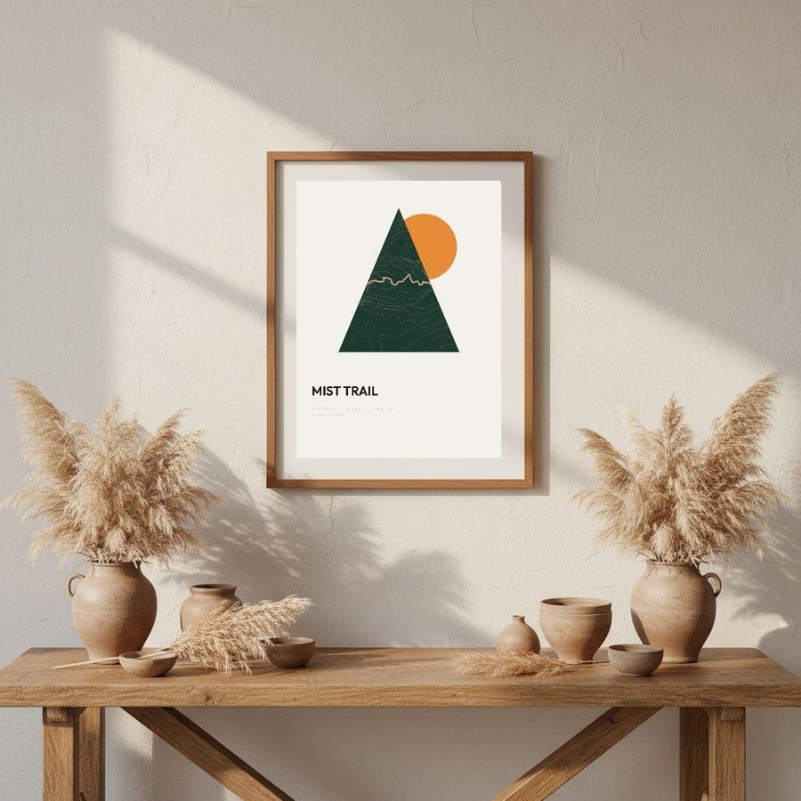 Mist Trail print in a room