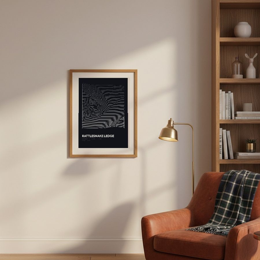 Rattlesnake Ledge print in a room
