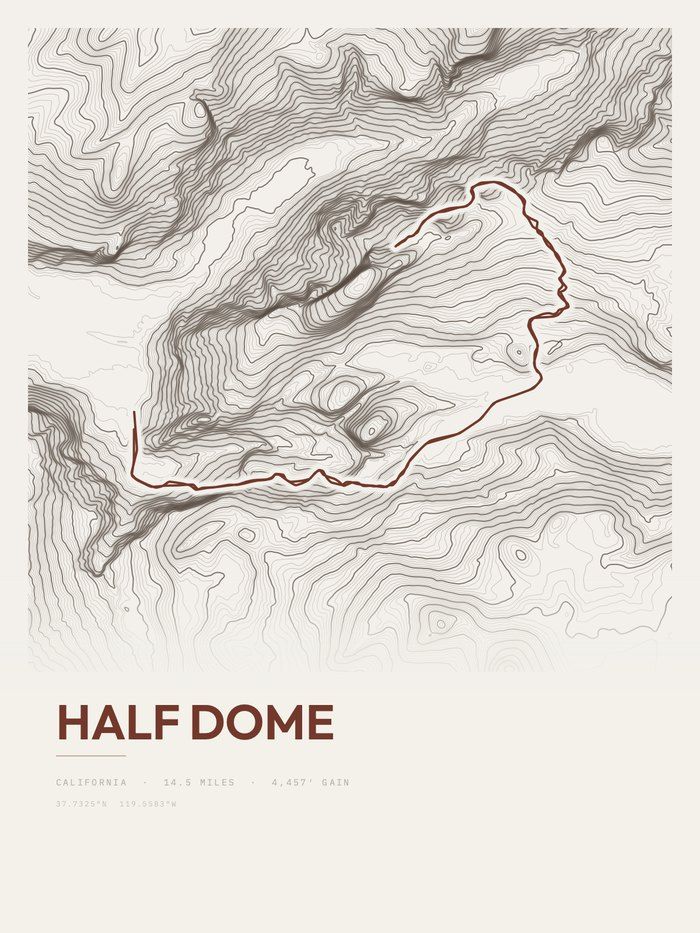 Half Dome Topographic print