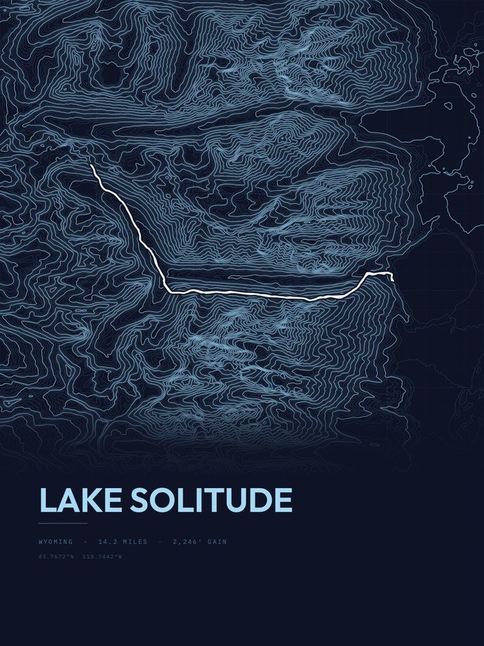 Lake Solitude Blueprint print