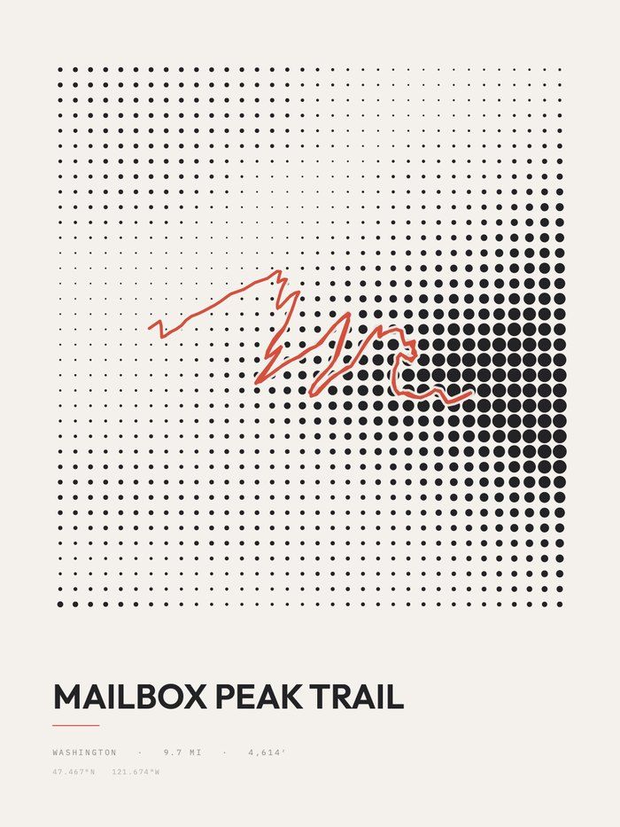 Mailbox Peak Dot Grid print