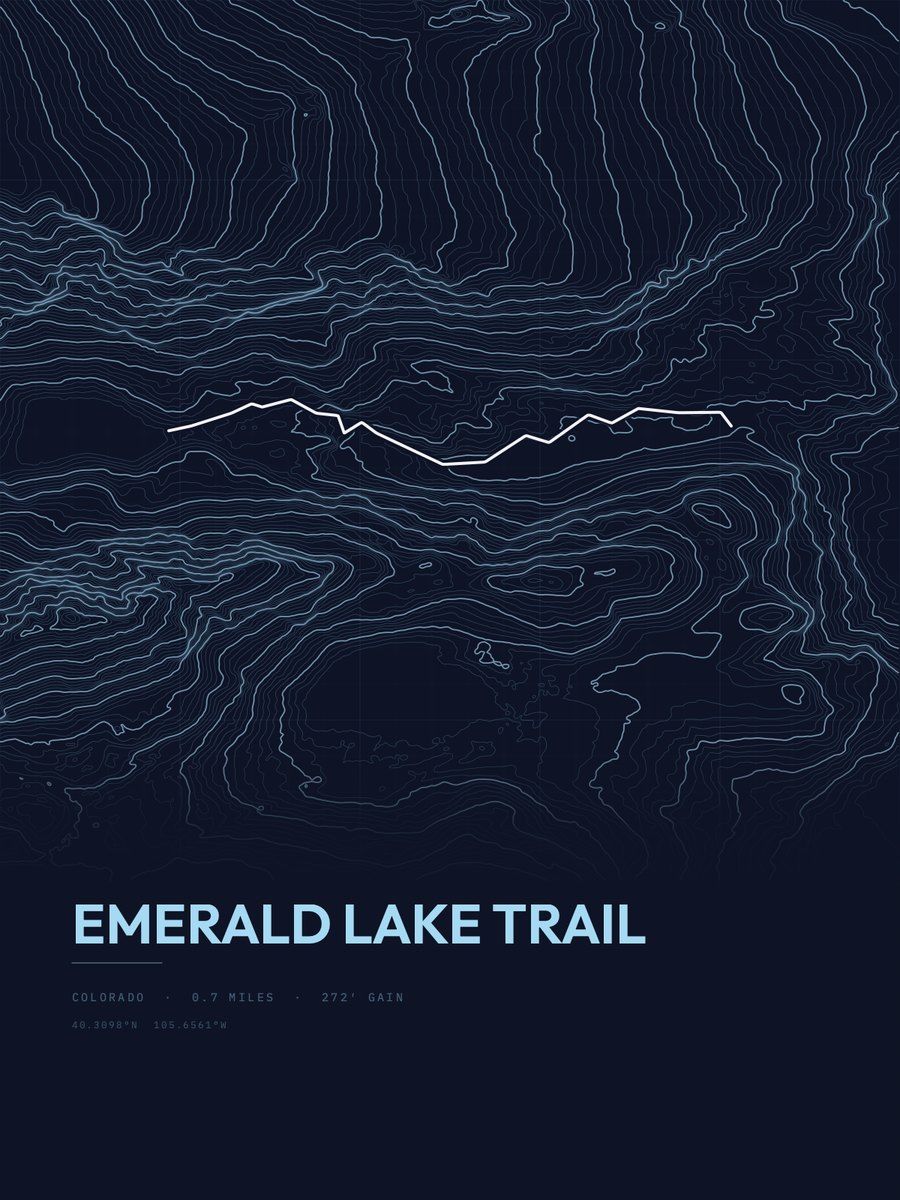 Emerald Lake Blueprint print