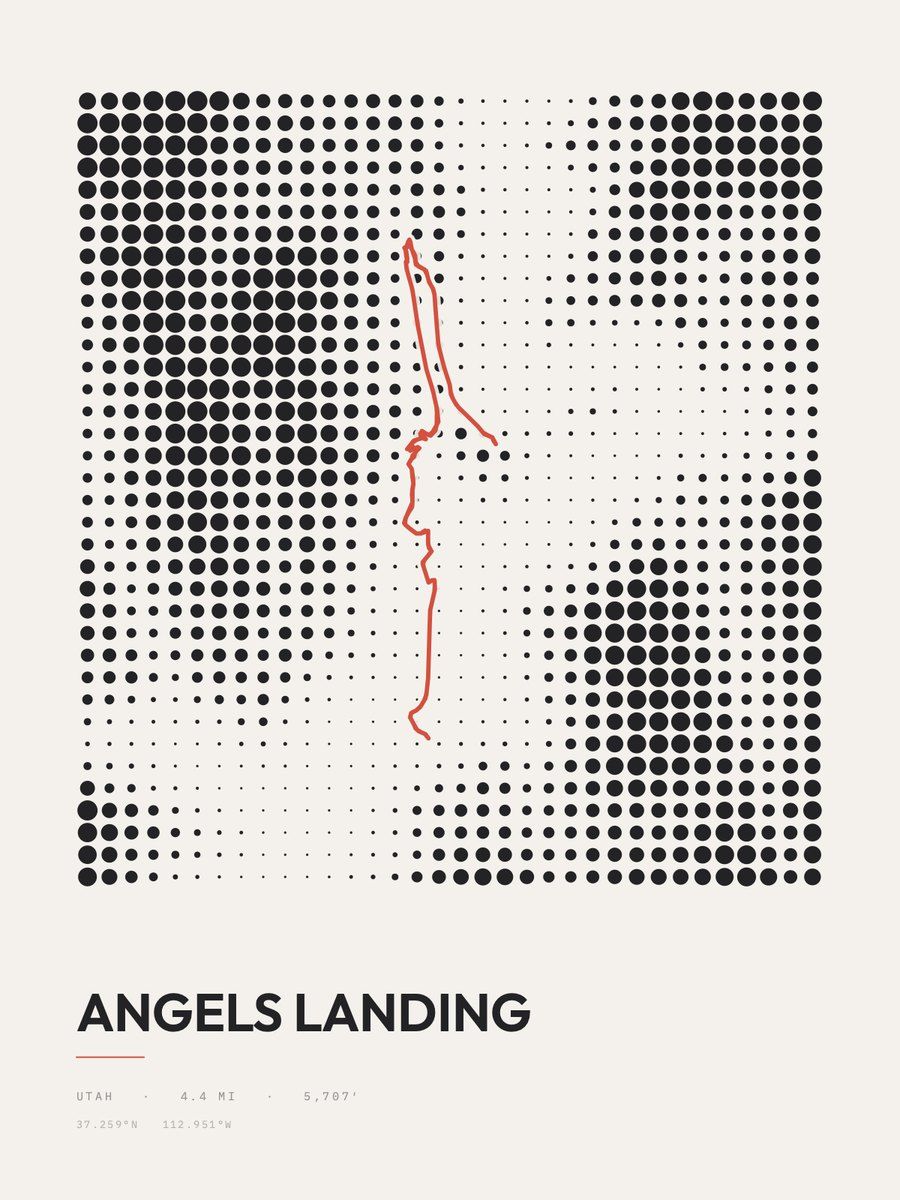 Angels Landing Dot Grid print