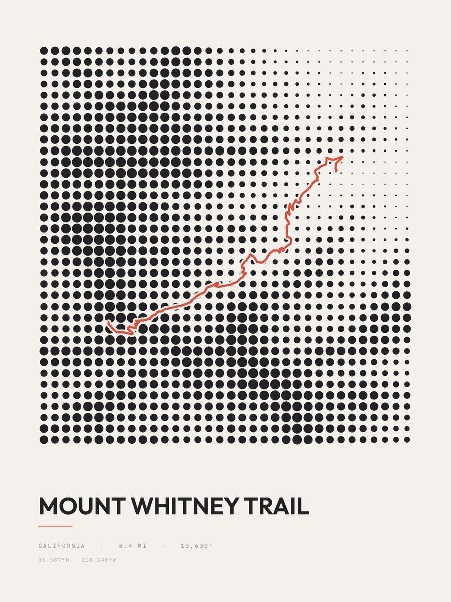 Mount Whitney Dot Grid print