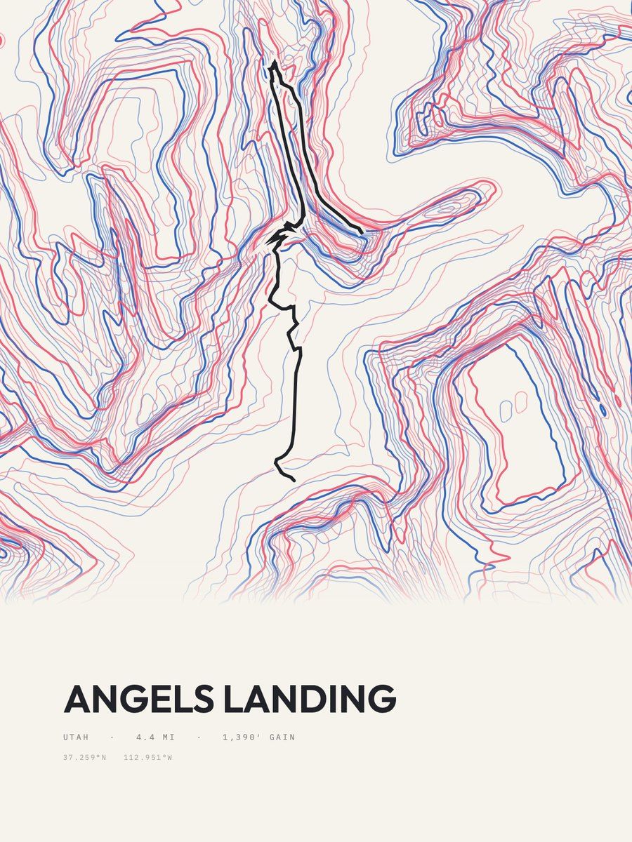 Angels Landing Risograph print