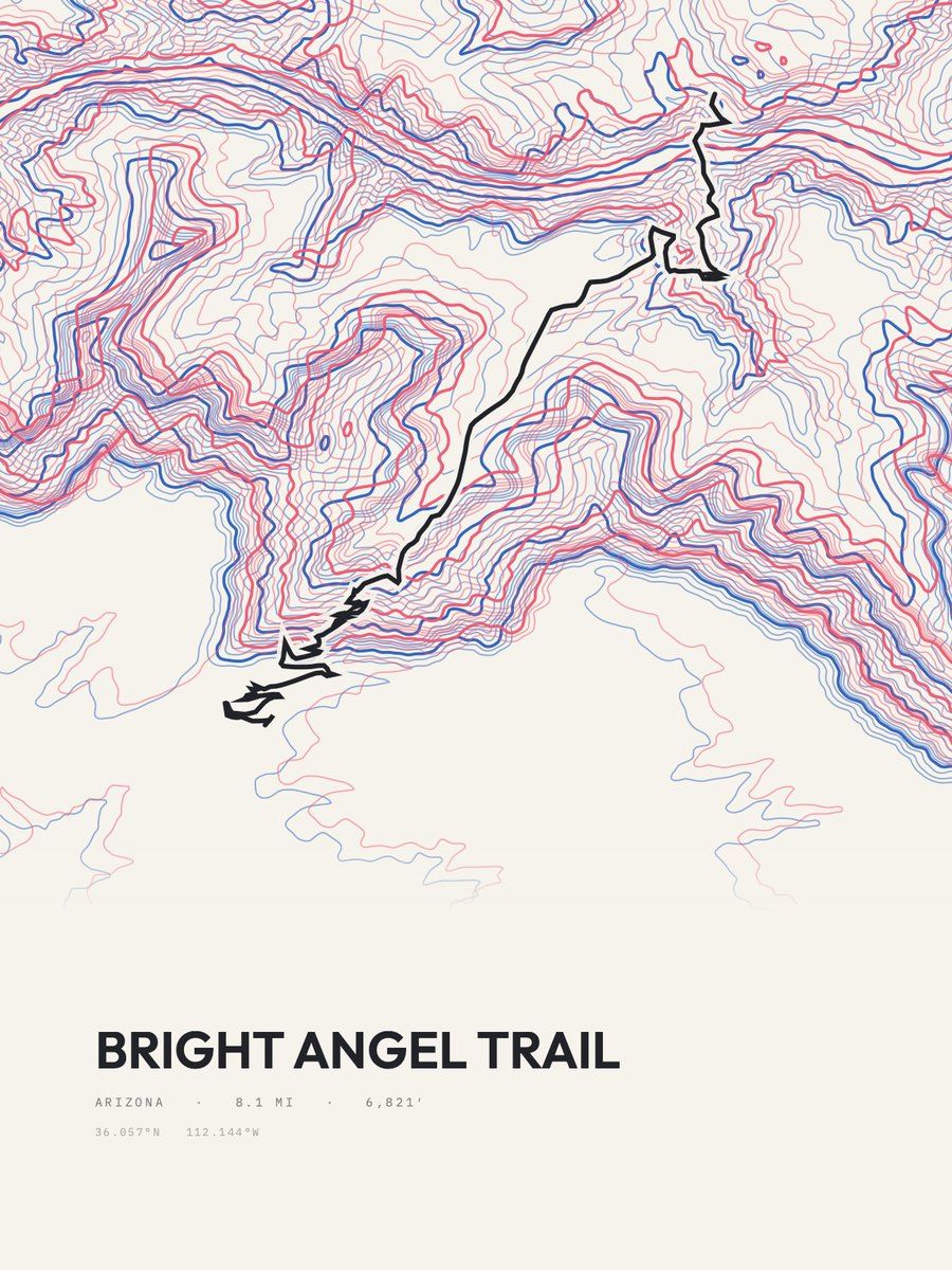 Bright Angel Trail Risograph print