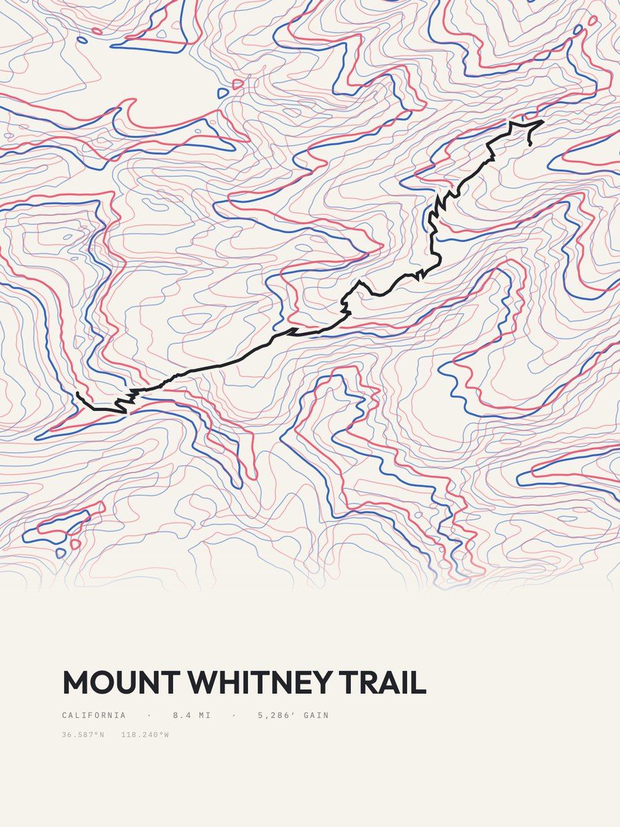 Mount Whitney Risograph print