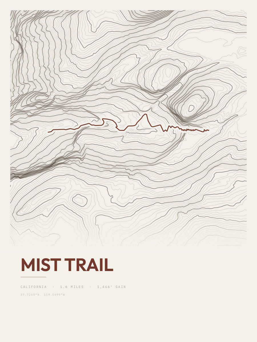 Mist Trail Topographic print