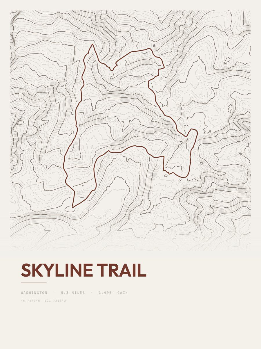 Skyline Trail Topographic print