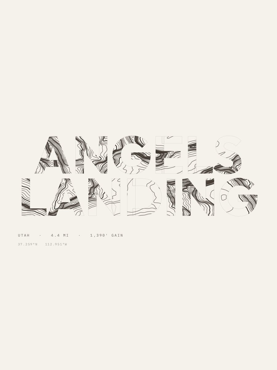 Angels Landing Type Fill print