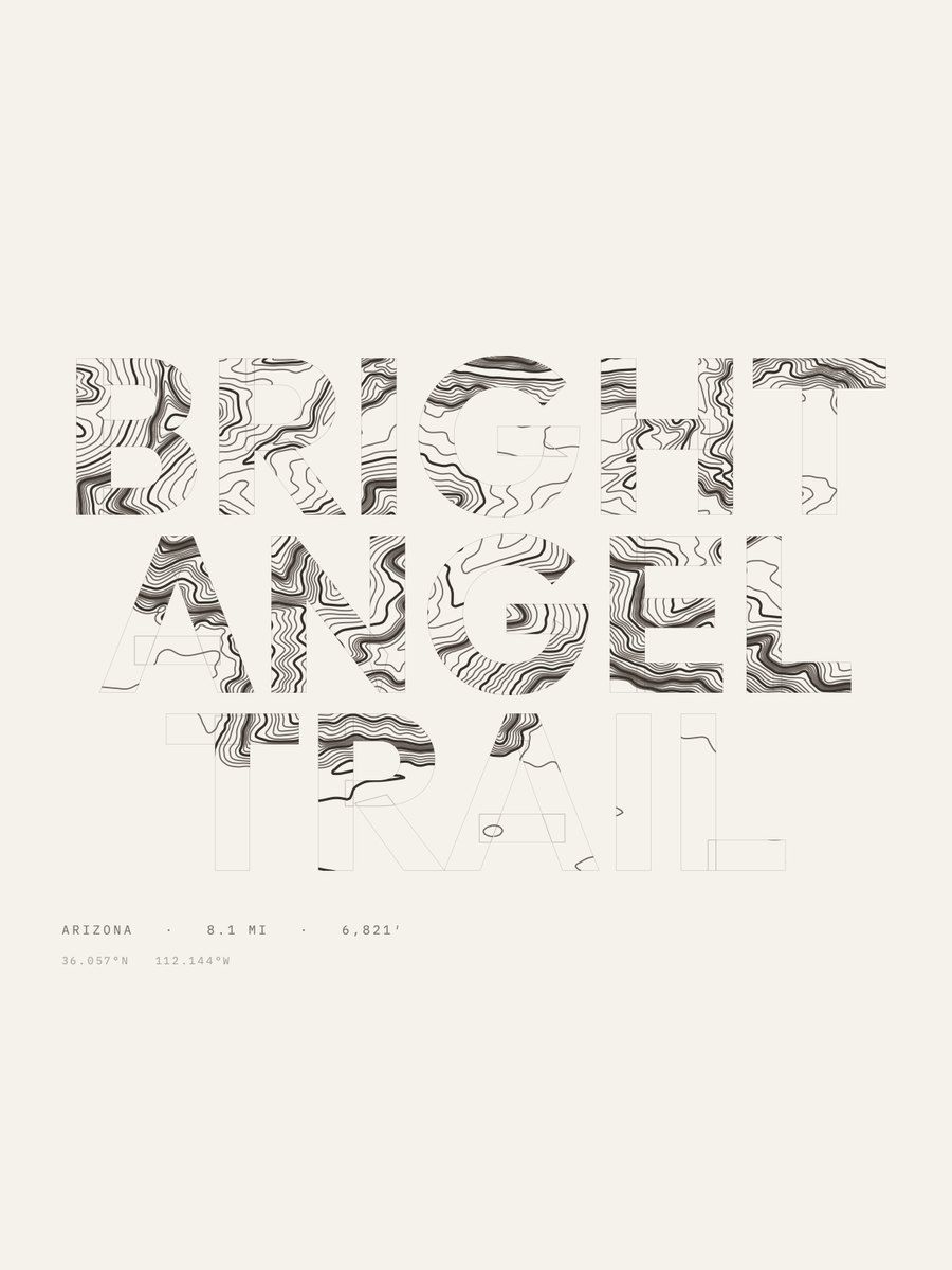 Bright Angel Trail Type Fill print